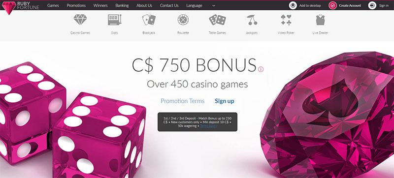 Get Bonus at Ruby Fortune