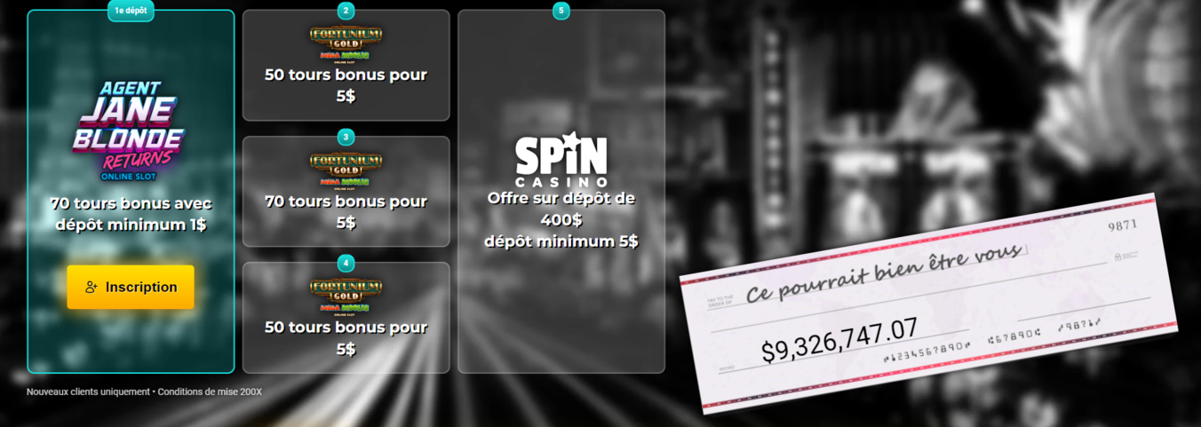 spin casino bonus
